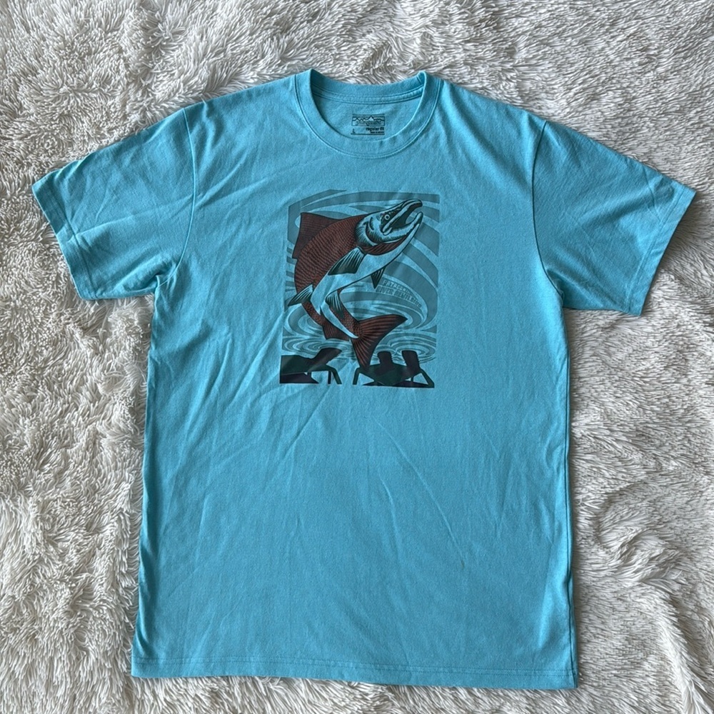 Patagonia River Rewilding Regular Fit Tee Trout Fishing Large